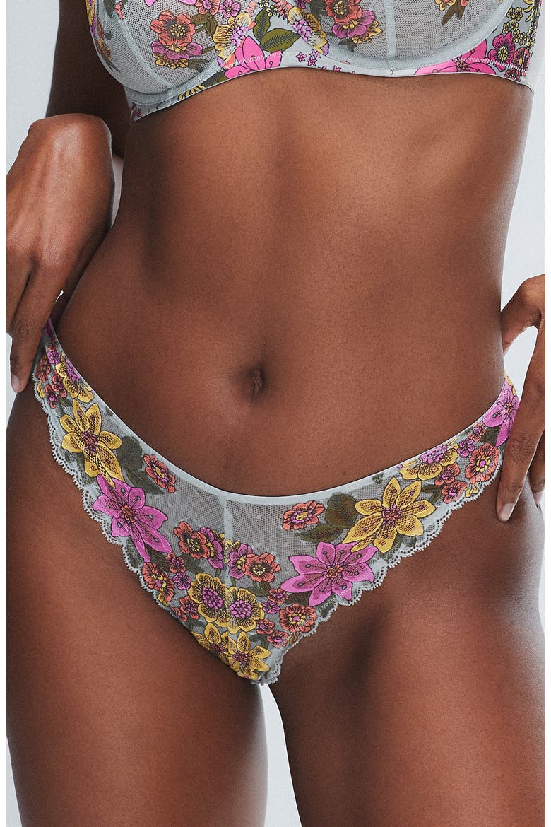Mod Poppy Brazilian Panties, Main, color, MORNING GREY FLORAL