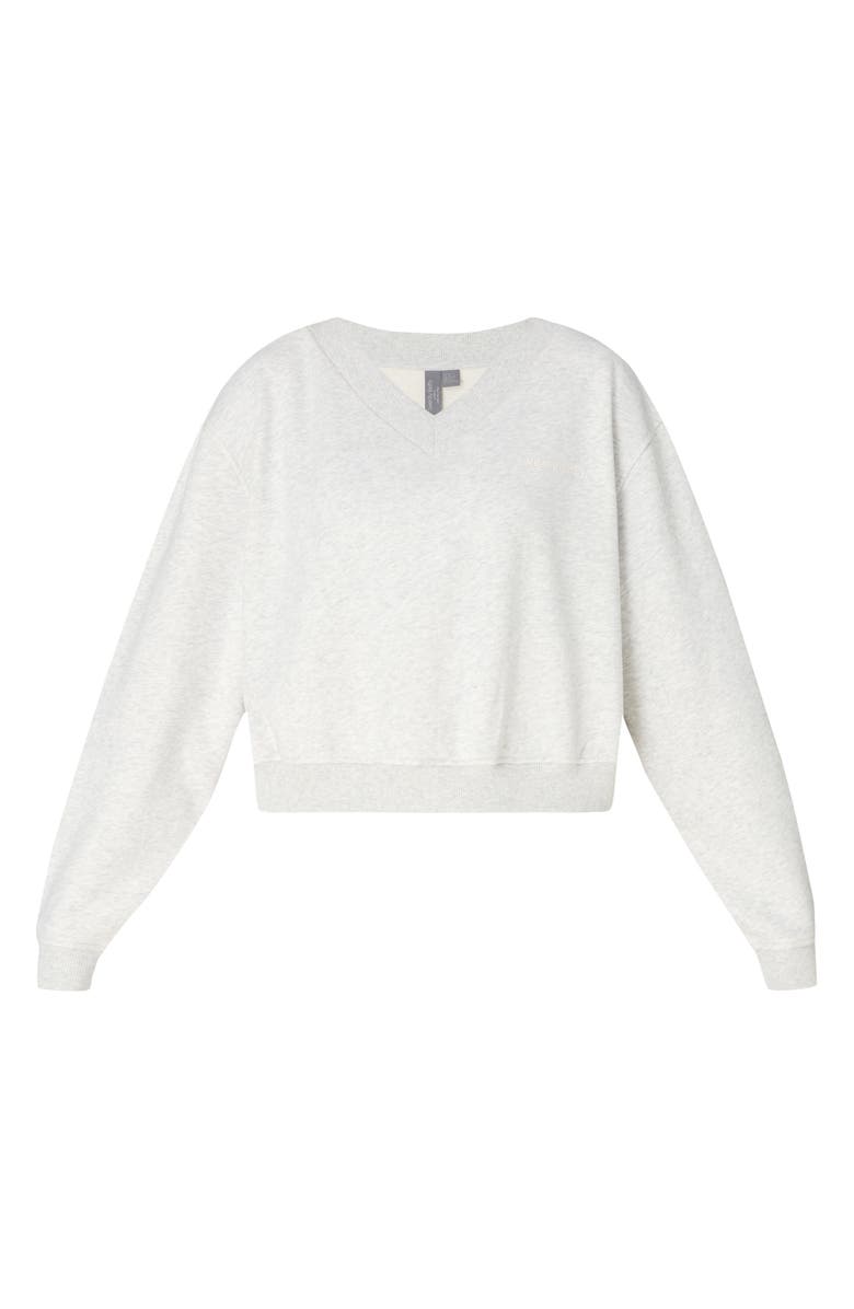 Sweaty Betty Revive Organic Cotton Blend Crop Sweatshirt, Alternate, color, Ice Grey Marl