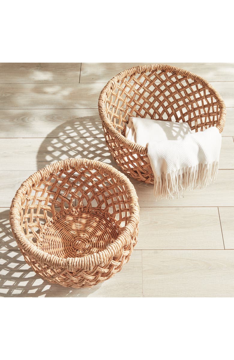 Napa Home & Garden Emlyn Rattan Decorative Baskets Set of 2 Without Handles, Alternate, color, Beige