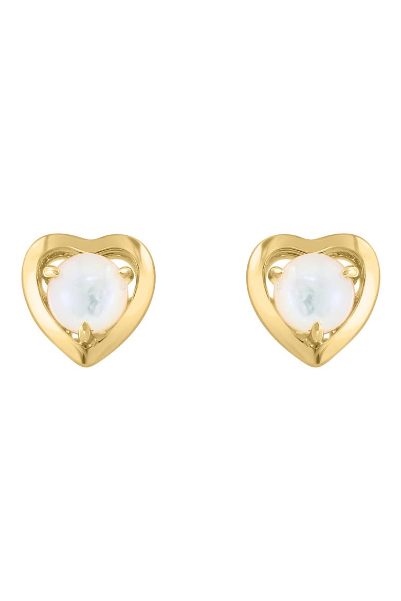Mother-of-Pearl Heart Stud Earrings, Alternate, color, WHITE