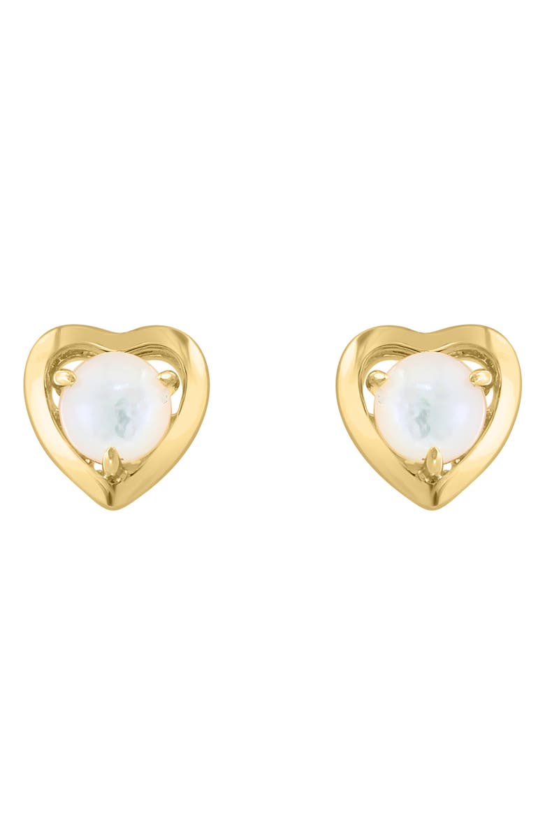 EFFY Mother-of-Pearl Heart Stud Earrings, Alternate, color, White