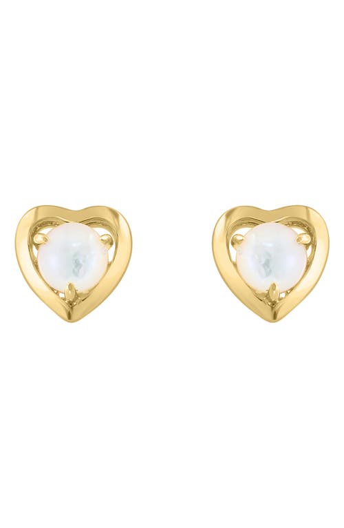 Effy Mother-of-pearl Heart Stud Earrings In Gold
