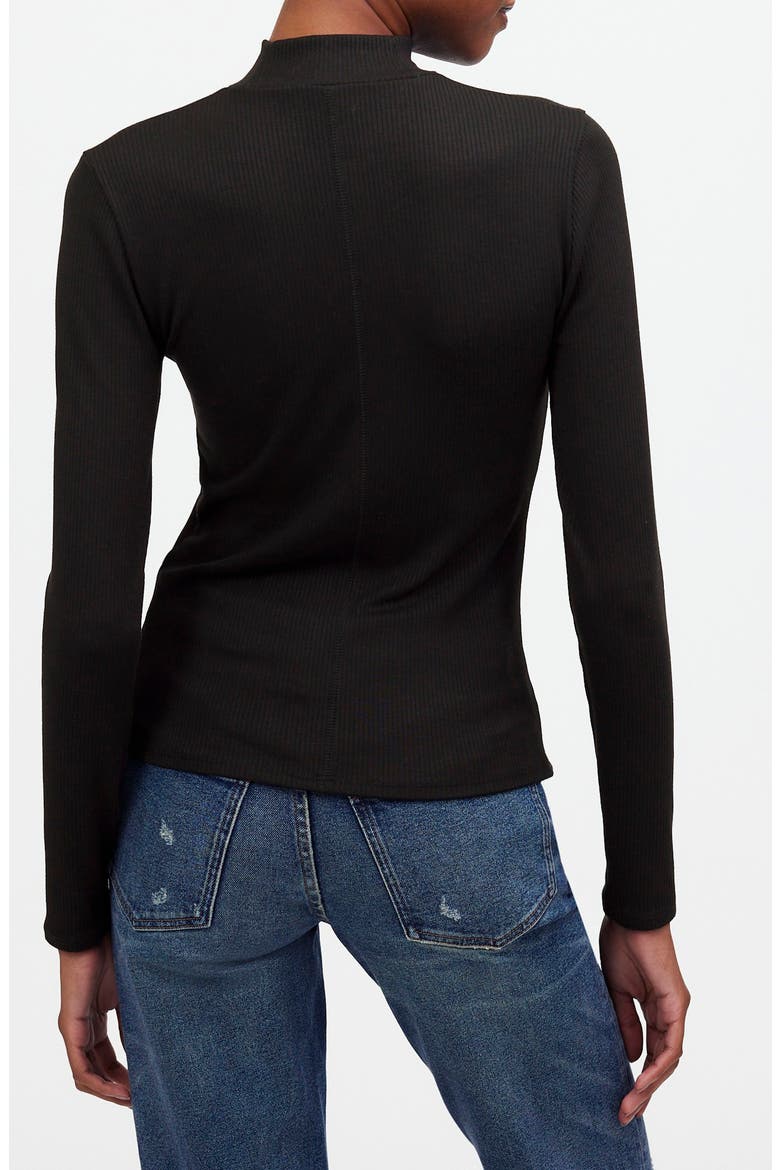 Drapey Rib Mockneck Top, Alternate, color, JET BLACK