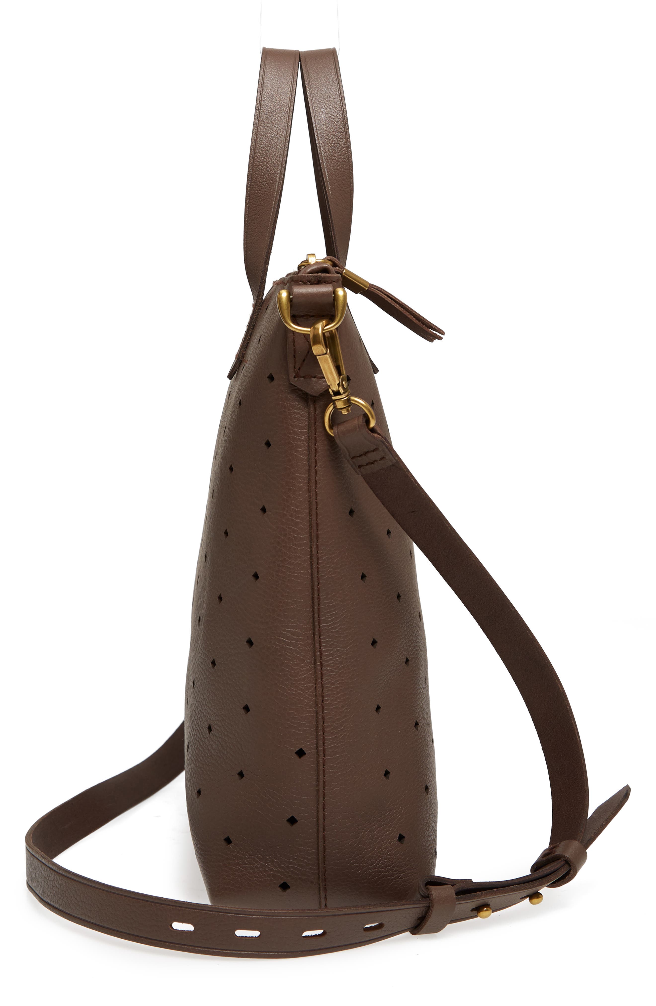 Mini Transport Perforated Leather Crossbody Bag, Alternate, color, CASTLE ROCK