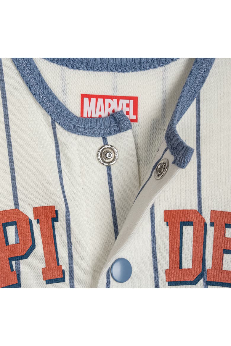 Spider-Man Baseball One Piece Romper, Alternate, color, Spider Man Blue