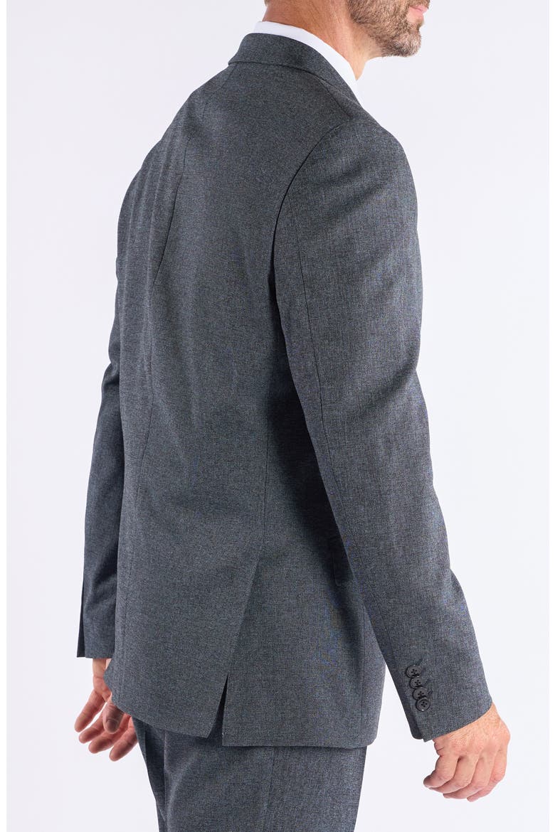 Hoxton Trim Fit Charcoal Notch Lapel Knit Suit, Alternate, color, GREY