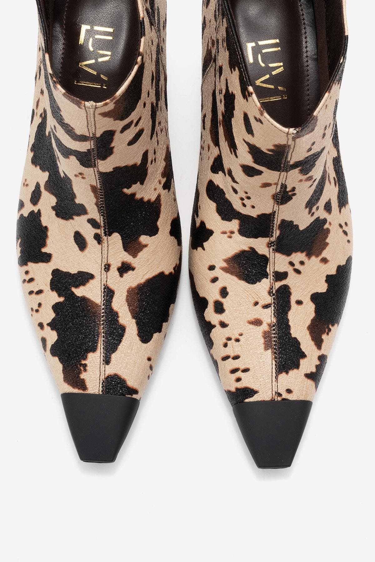 Rassel Pointed Toe Boot, Alternate, color, Beige Print Faux Leather