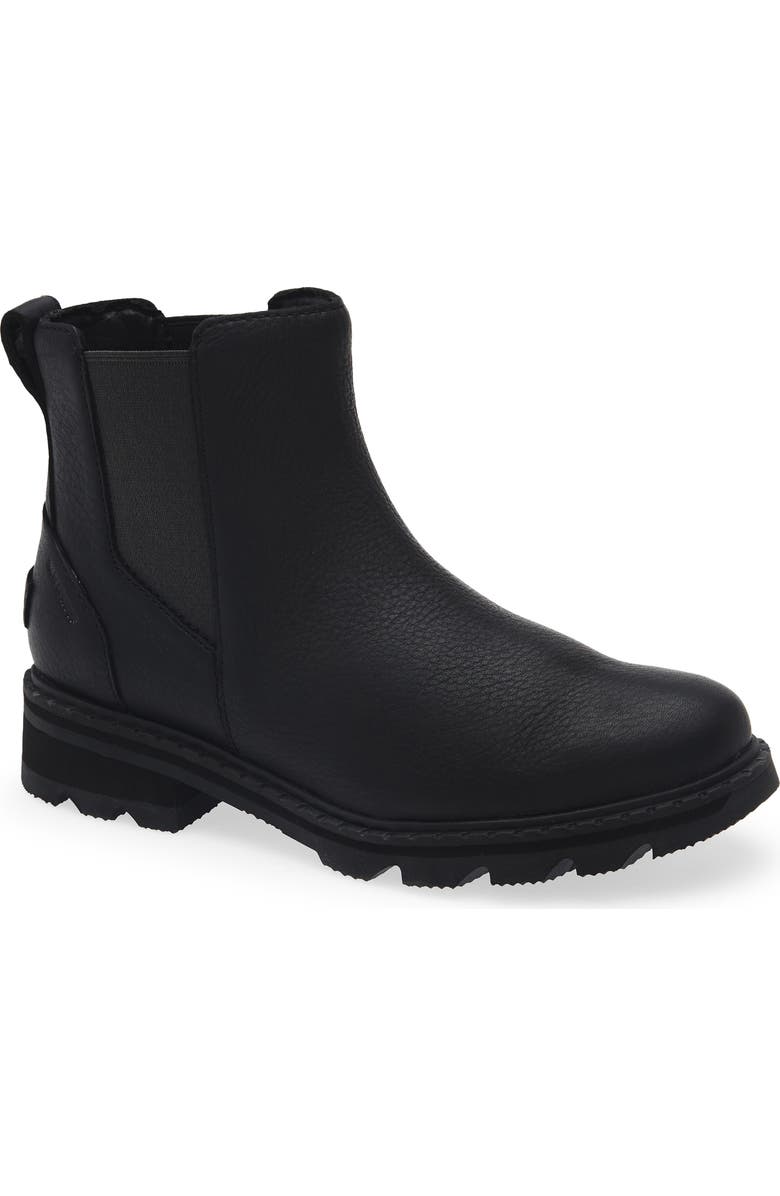 SOREL Lennox Waterproof Chelsea Boot, Main, color, Black