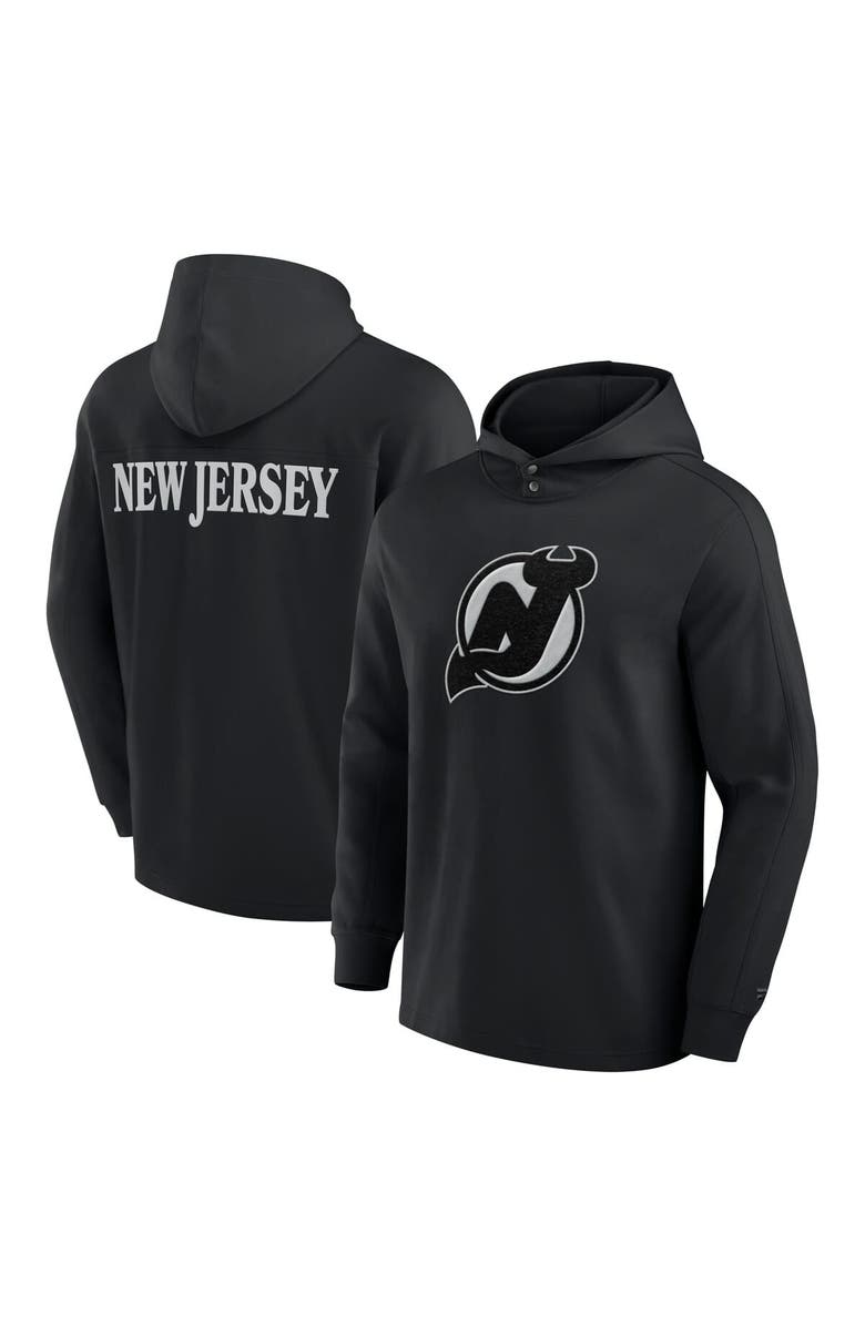 FANATICS Men's Fanatics Black New Jersey Devils Elements Blaze Tri-Blend Long Sleeve Hoodie T-Shirt, Alternate, color, Black
