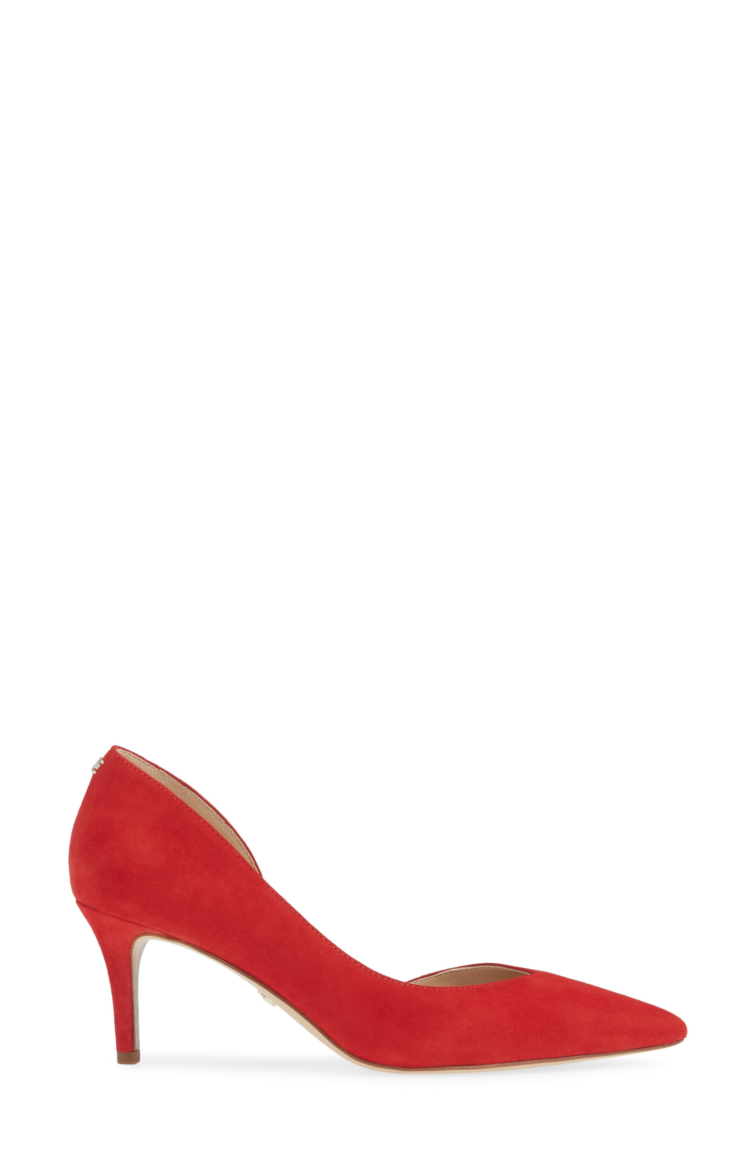 Jari Half d'Orsay Pump, Alternate, color, LIPSTICK RED SUEDE
