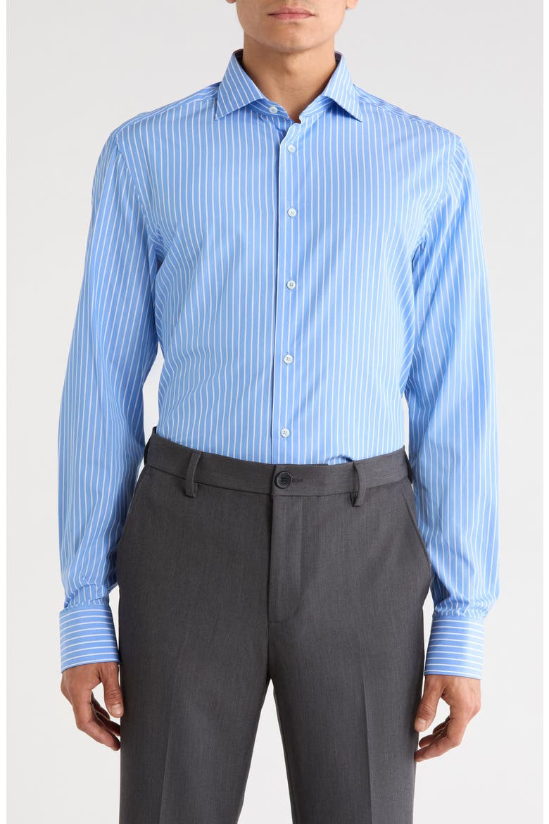 Cotton Dress Shirt, Main, color, NAVY/ WHITE