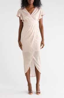 Julia Jordan Ruffle Sleeve Tulip Maxi Dress