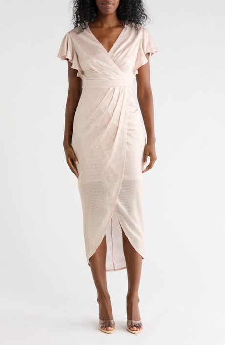 Julia Jordan Ruffle Sleeve Tulip Maxi Dress