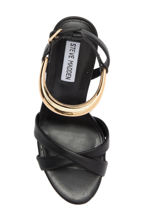 Steve Madden Dianna Sandal In Black Leather