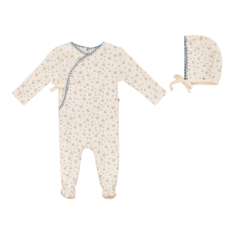 Ribbed Floral Romper with Bonnet (Baby)