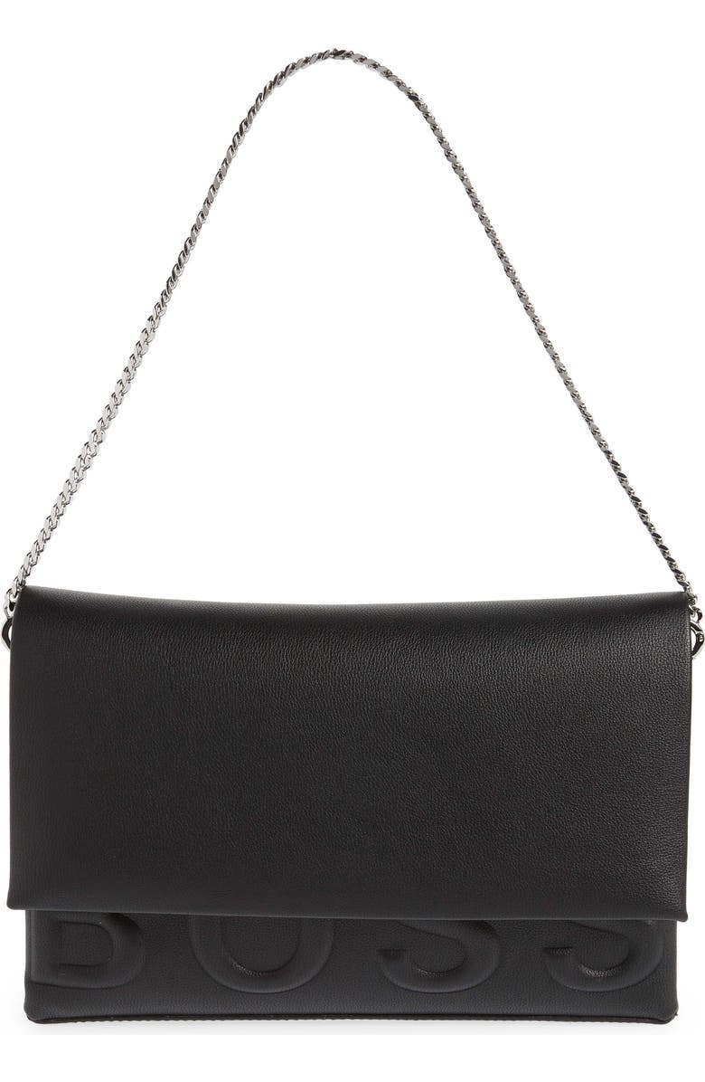 BOSS Rose Faux Leather Clutch, Main, color,