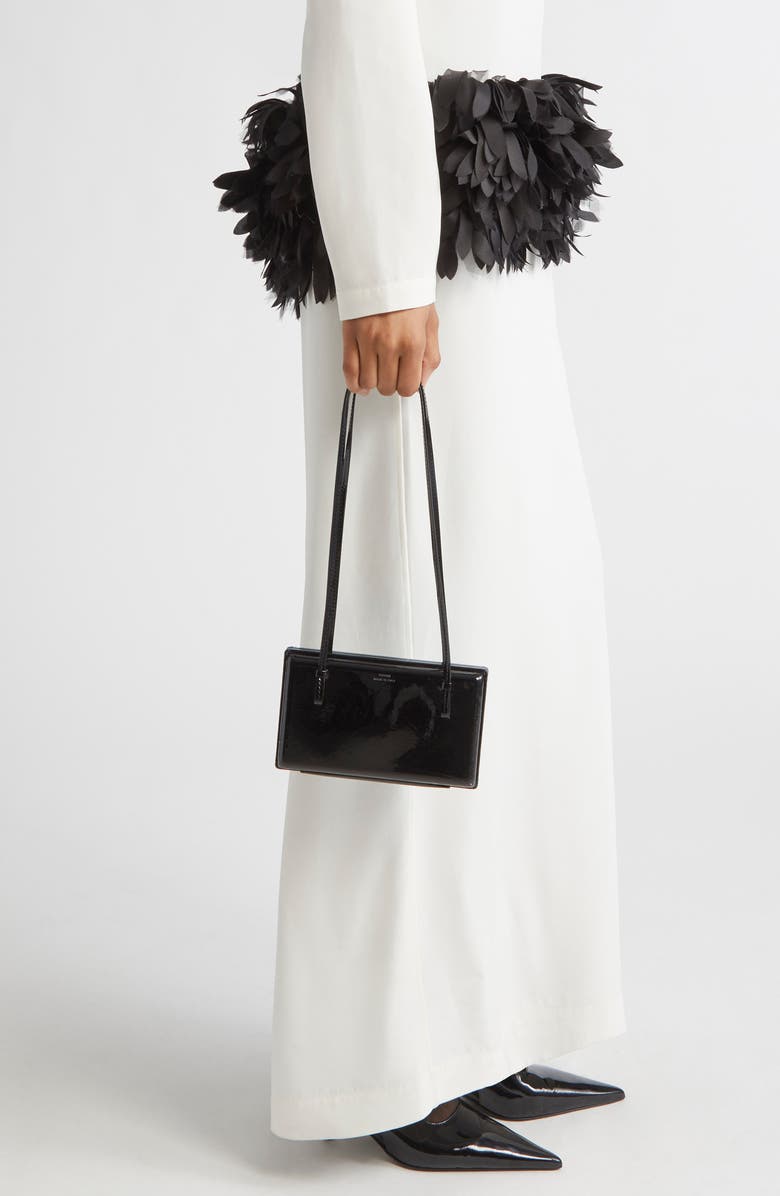 TOTEME Cocktail Patent Leather Shoulder Bag, Alternate, color, Black