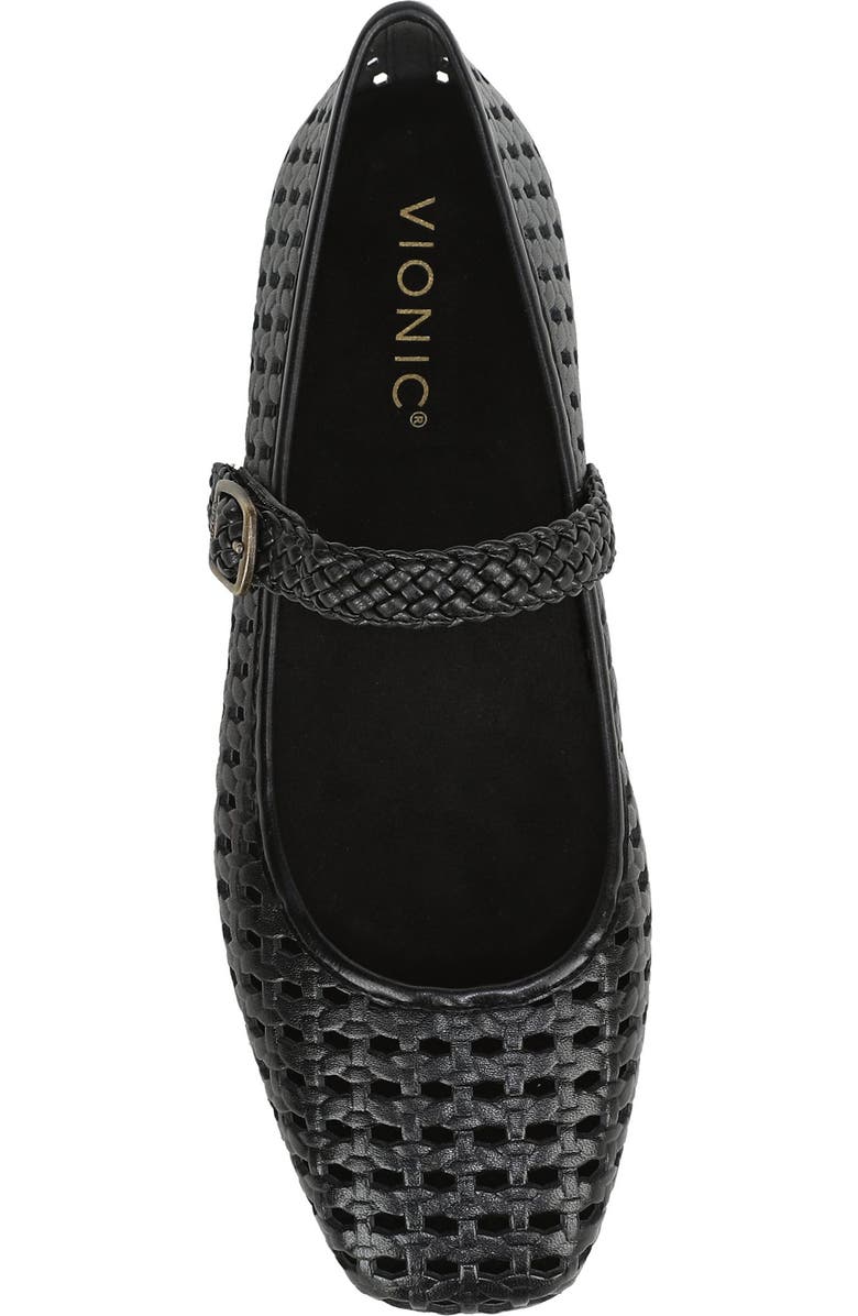 Vionic Alameda Woven Mary Jane Flat, Alternate, color, Black