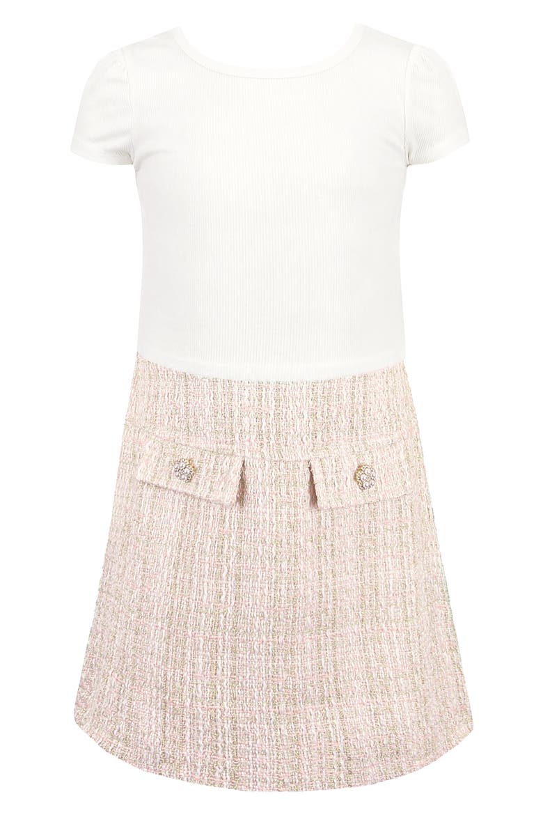 Kids' Bow Boucle Jacket & Dress Set, Alternate, color, PINK
