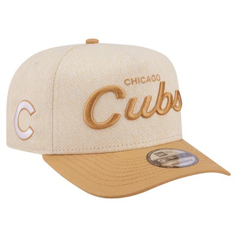 Men's New Era  Cream Chicago Cubs Herringbone 9FIFTY A-Frame Snapback Hat