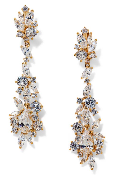 Cannes Cubic Zirconia Hoop Drop Earrings