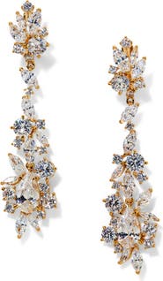 Nadri Cannes Cubic Zirconia Hoop Drop Earrings