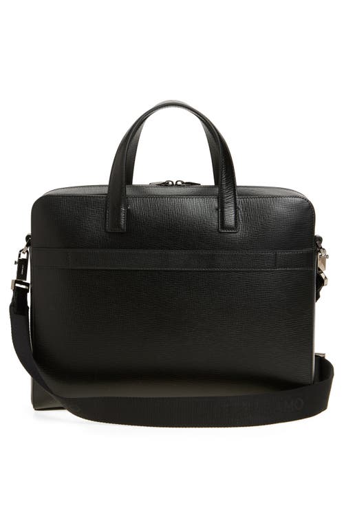 Ferragamo Trading Gancio Leather Briefcase In Black