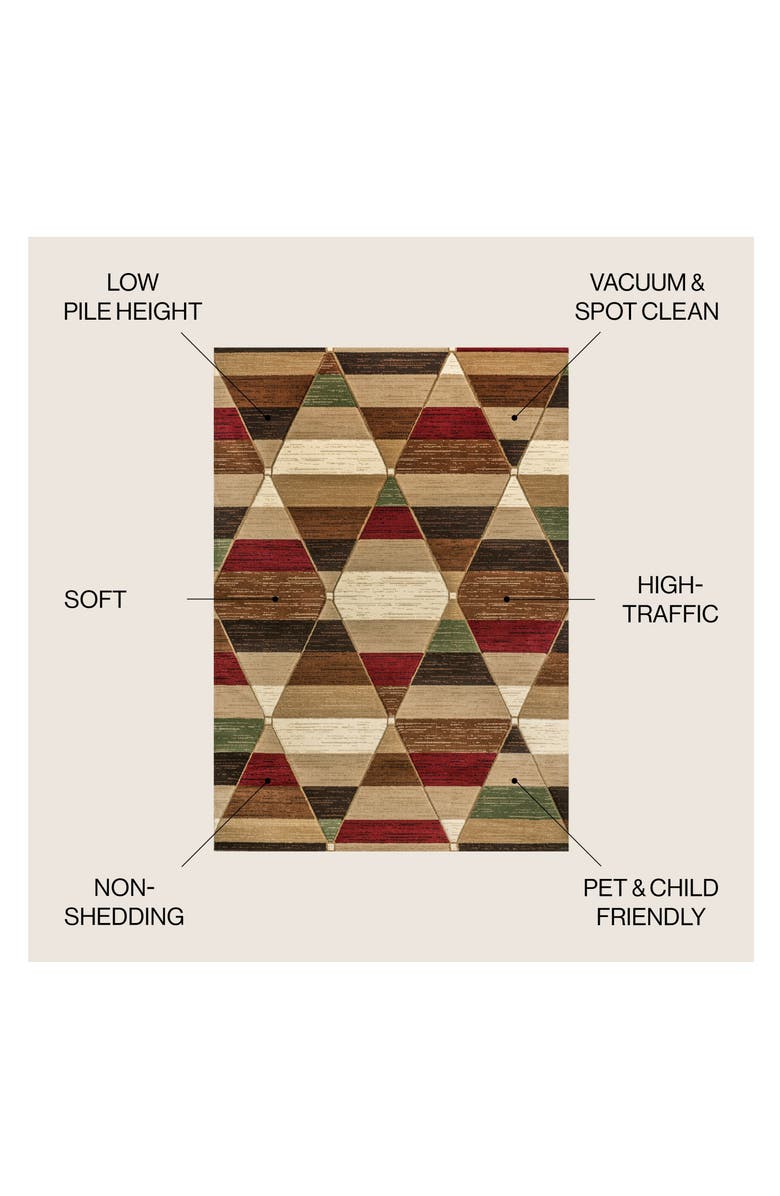 JONATHAN Y Kehoe Retro Diamonds Geometric Area Rug, Alternate, color, Red/Brown/Cream