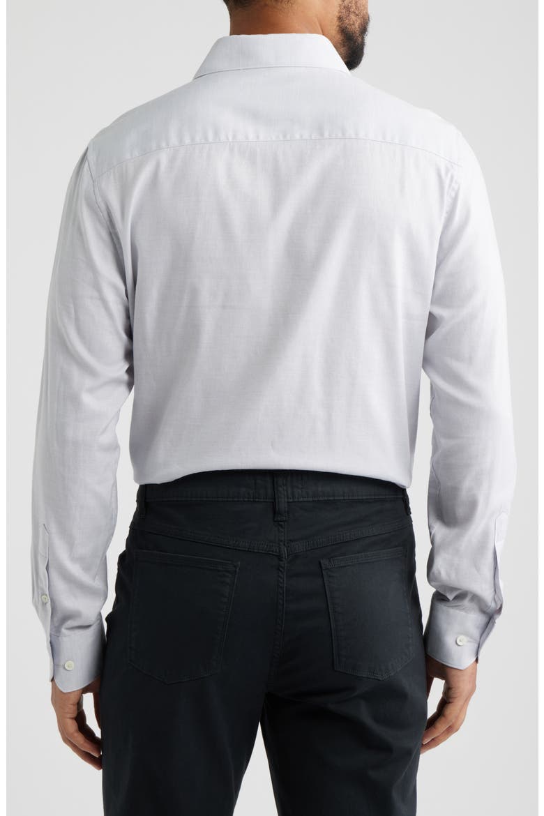 Axel Trim Fit Solid Cotton Blend Button-Up Shirt, Alternate, color, PLATINUM