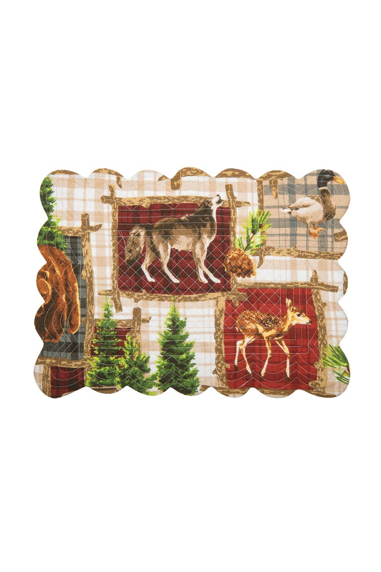 Bryson Retreat Woven Reversible Rustic Lodge Placemats Set of 6, 13" x 19", Alternate, color, Brown