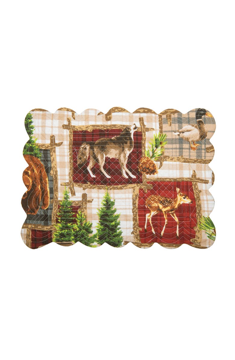 C&F Home Bryson Retreat Woven Reversible Rustic Lodge Placemats Set of 6, 13" x 19", Alternate, color, Brown