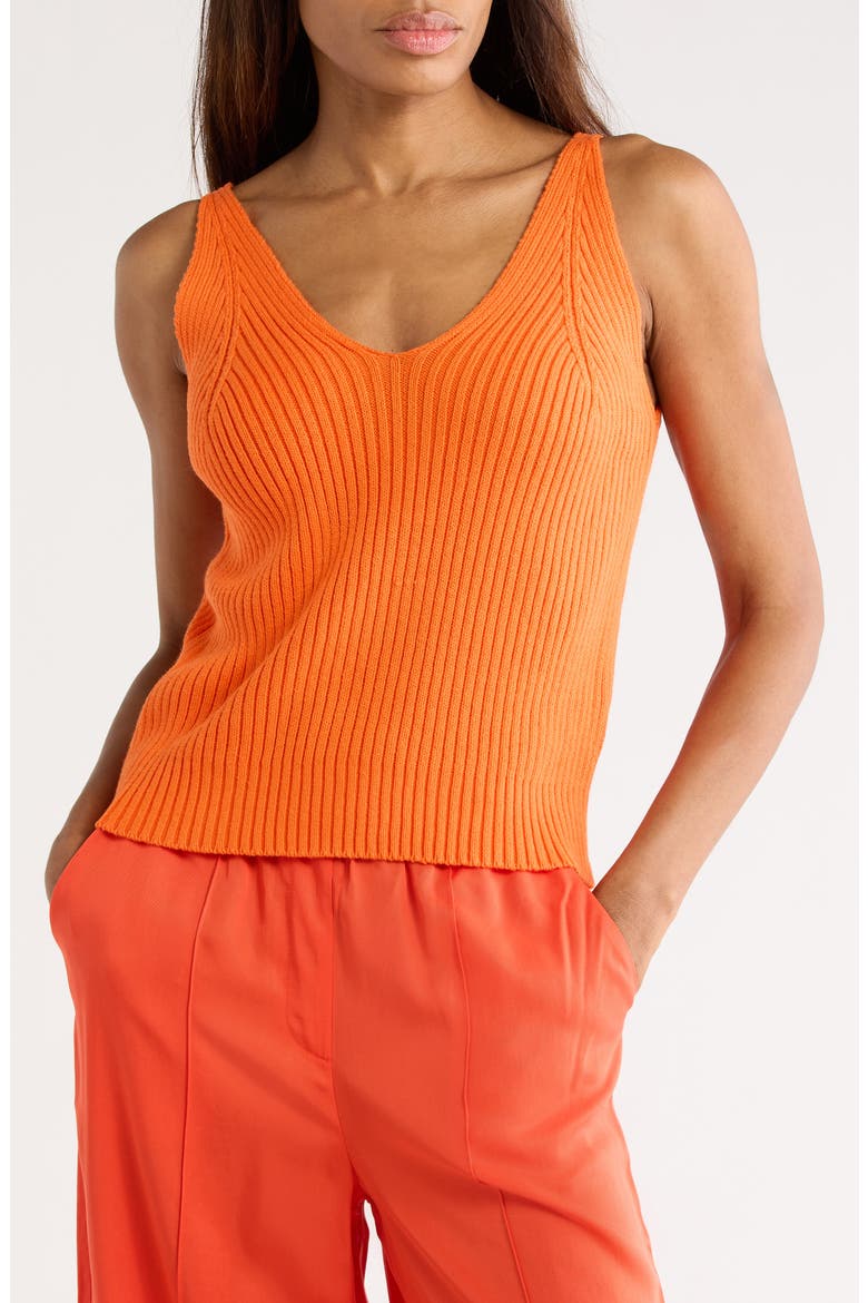 Edith Cotton Sweater Tank, Main, color, ORANGE