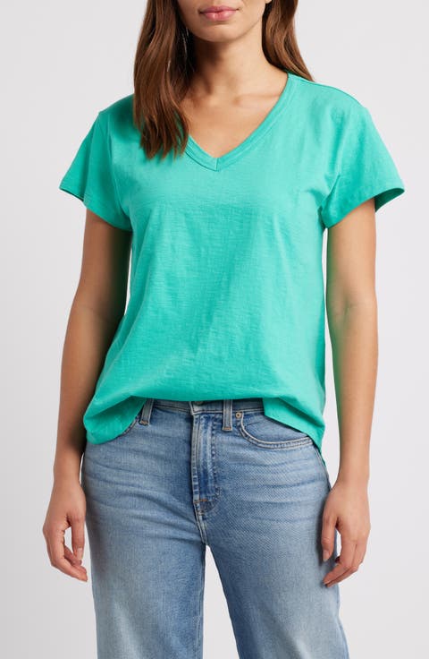 V-Neck High-Low T-Shirt