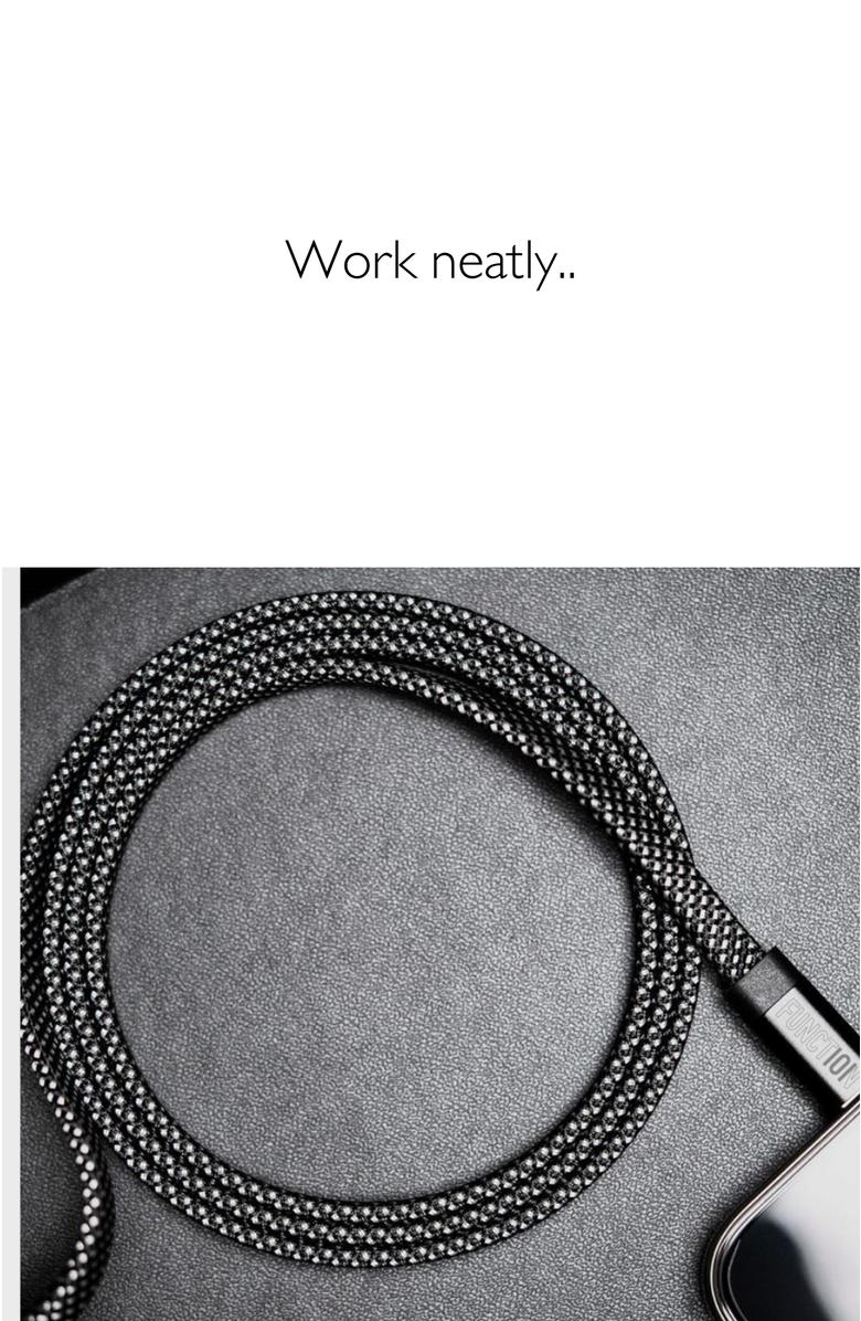 Function101 NEAT CABLE - Magnetically Organizing Charge Cable - 1.5M, Alternate, color, Silver