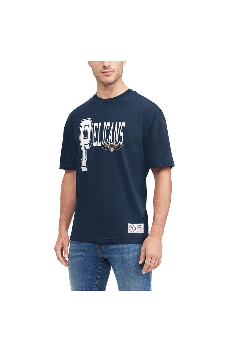 TOMMY JEANS Men's Tommy Jeans Navy New Orleans Pelicans Mel Varsity T-Shirt, Main, color, Navy