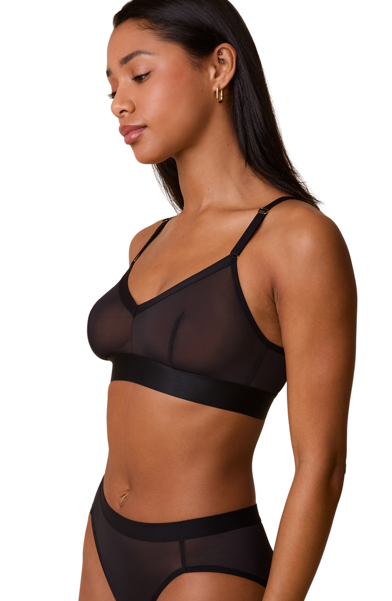 Harper Wilde ComfortMesh Triangle Bralette, Alternate, color, Black
