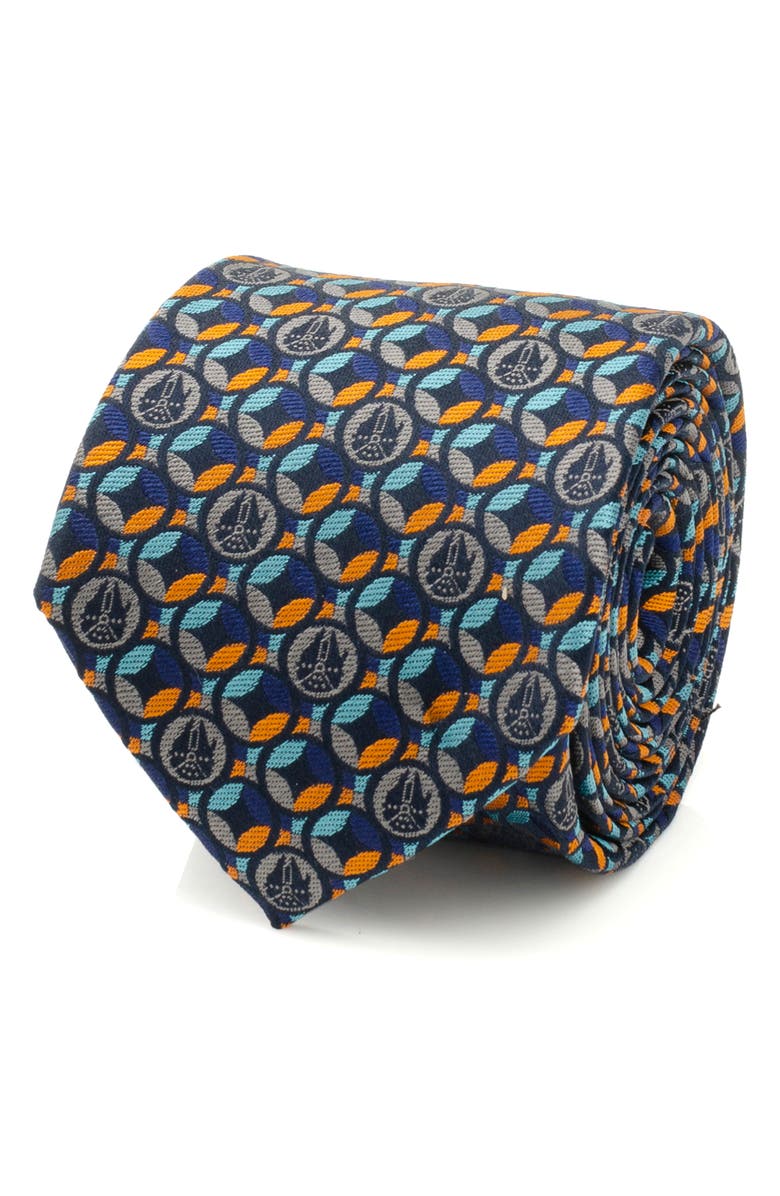 Cufflinks, Inc. Star Wars<sup>™</sup> Millennium Falcon Navy Motif Silk Tie, Alternate, color, Blue
