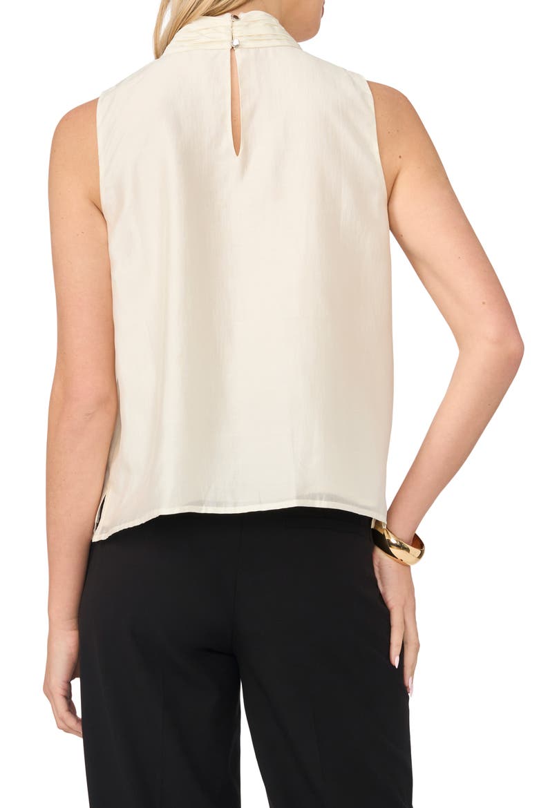 Tie Neck Sleeveless Top, Alternate, color, TOASTED IVORY