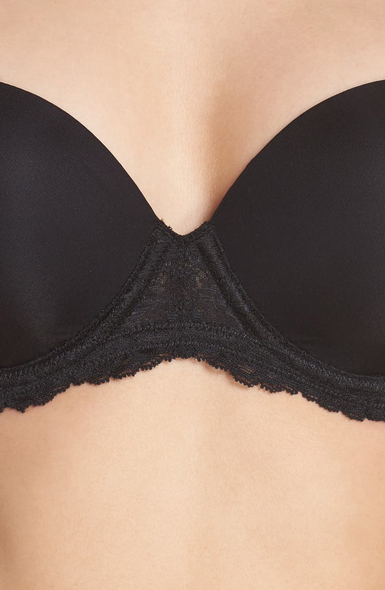 On Gossamer Beautifully Basic Strapless Underwire Bra, Alternate, color, Black