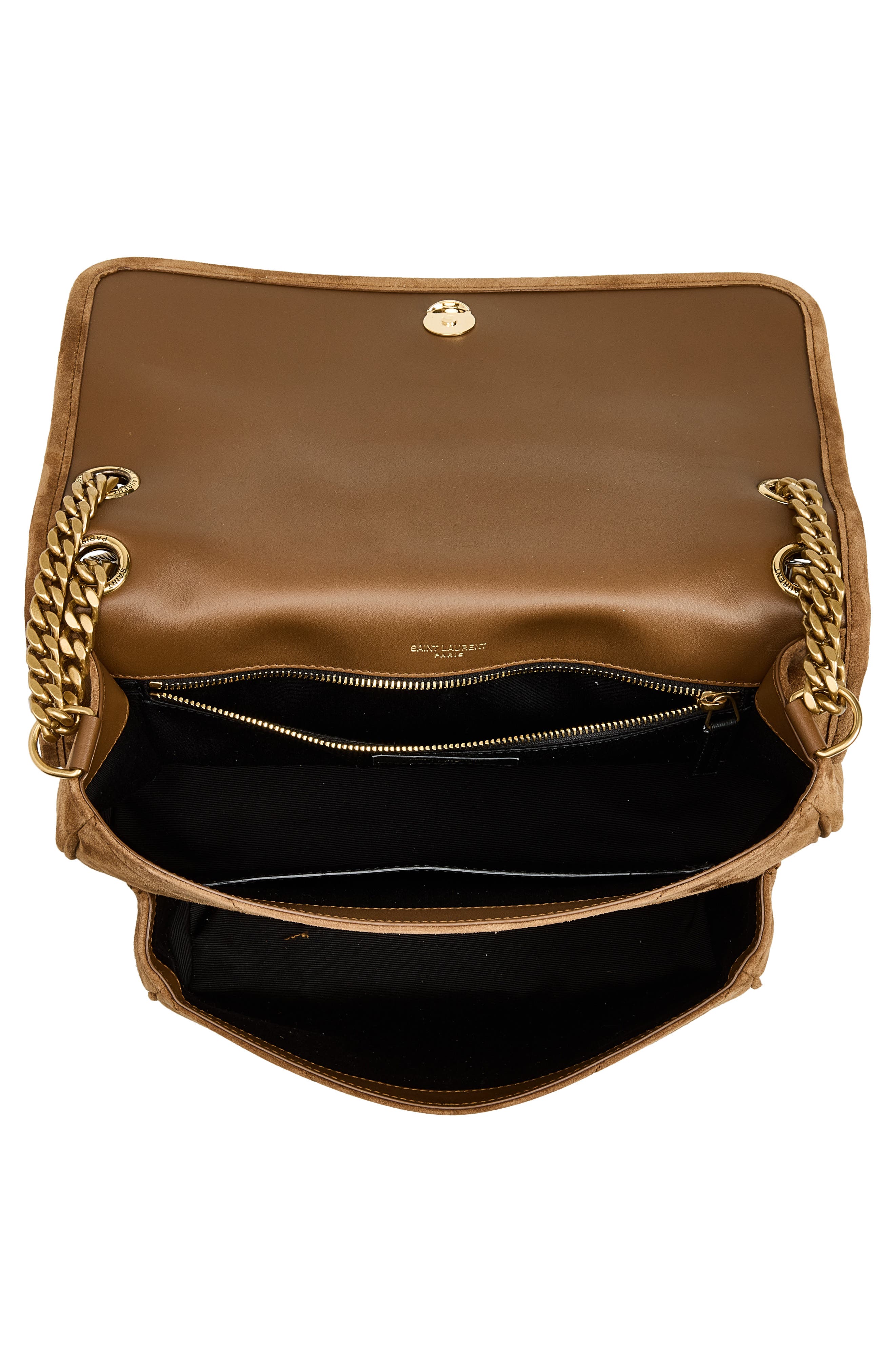 Medium Niki Suede Shoulder Bag, Alternate, color, CARAMEL COGNAC