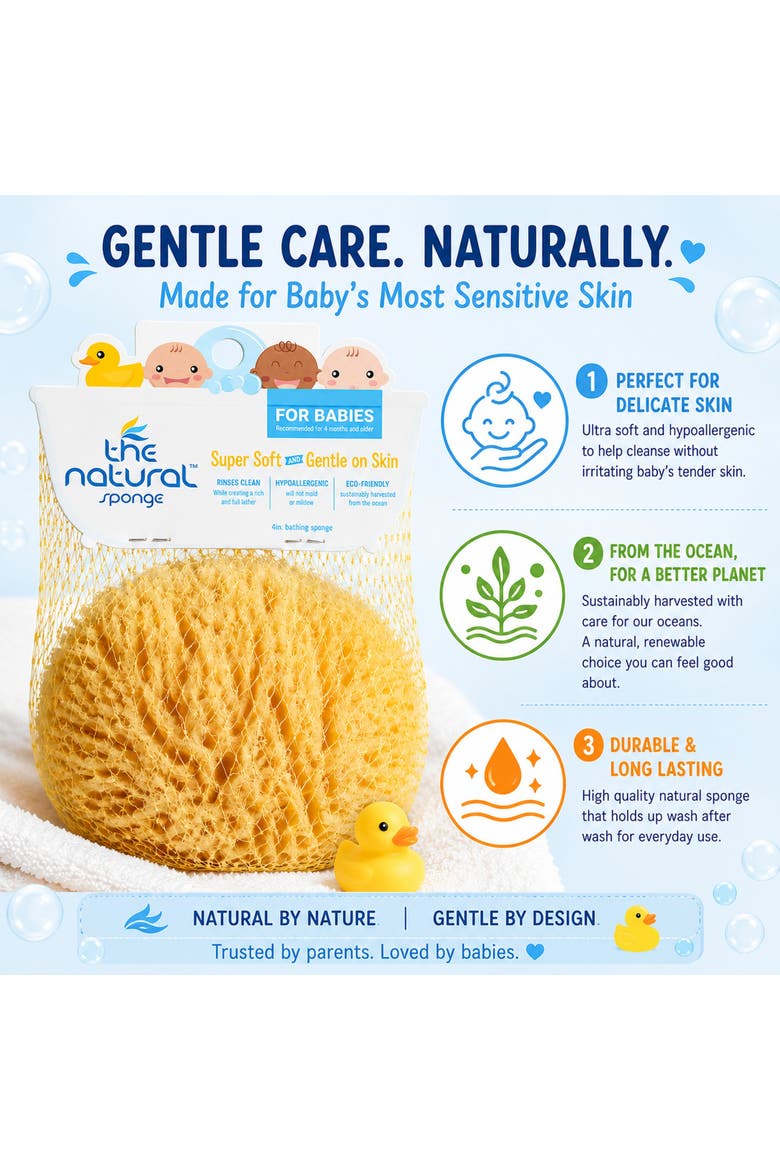 Baby Bathtime Natural Sea Sponge, Alternate, color, Multicolored