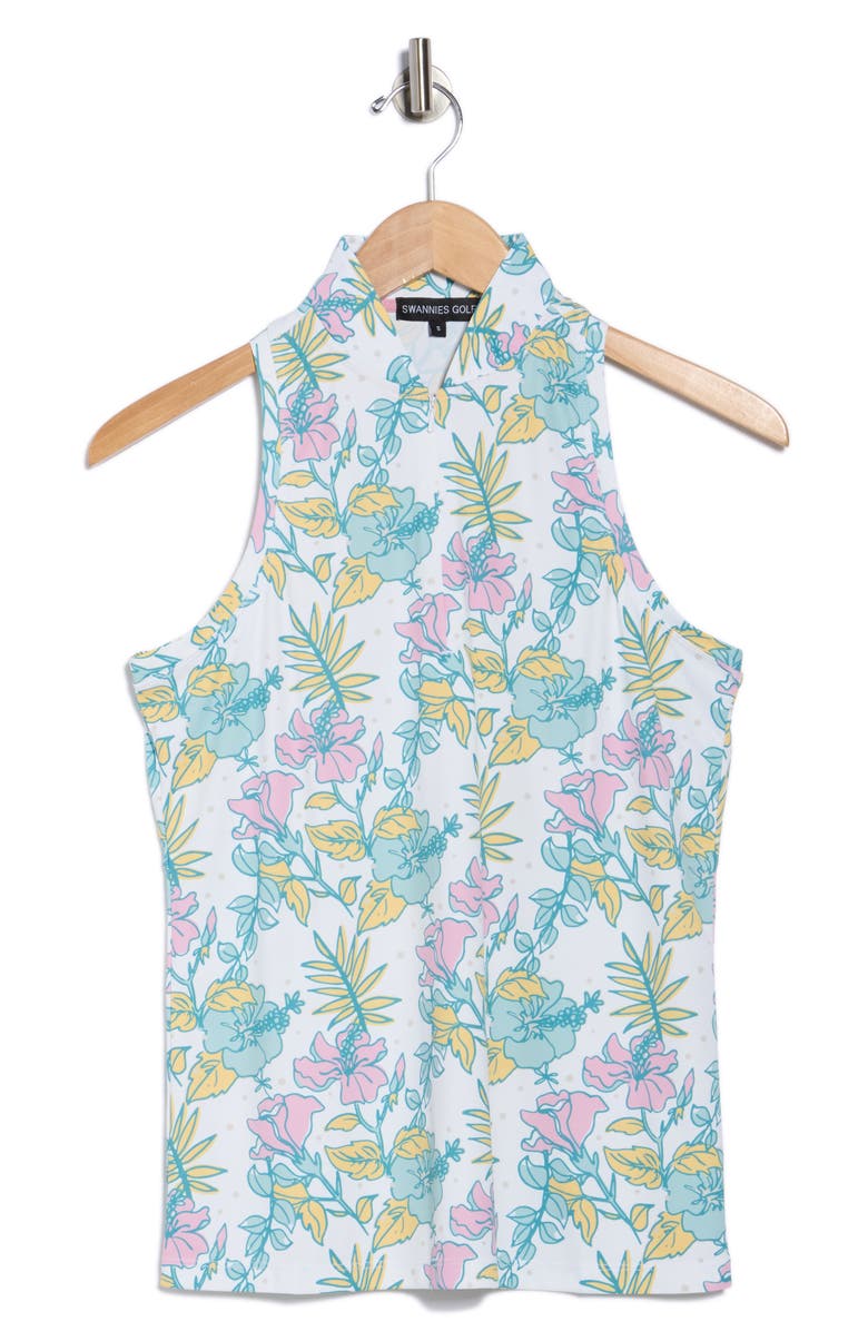 Swannies Hurley Half Zip Knit Polo Sleeveless Half Zip Polo, Alternate, color, White