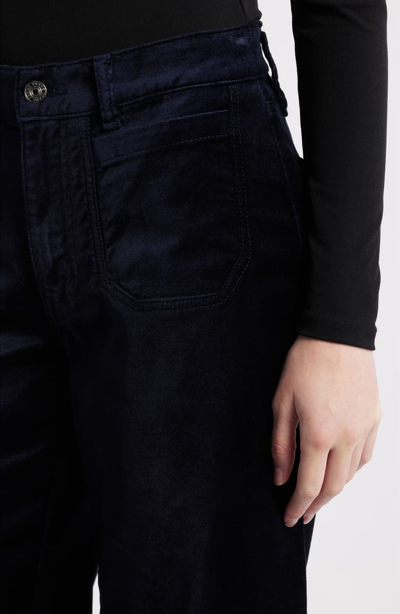FRAME Le Slim Palazzo Velveteen Pants, Alternate, color, Navy Velvet