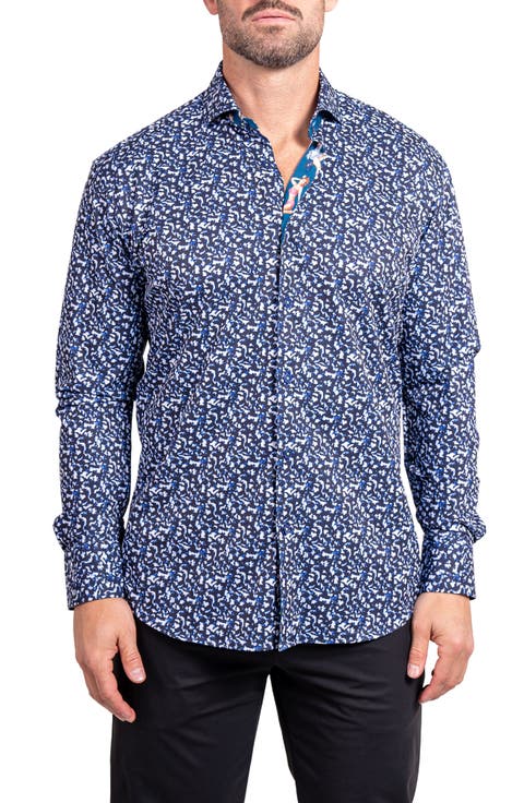Einstein Stretch Ascension Contemporary Fit Button-Up Shirt
