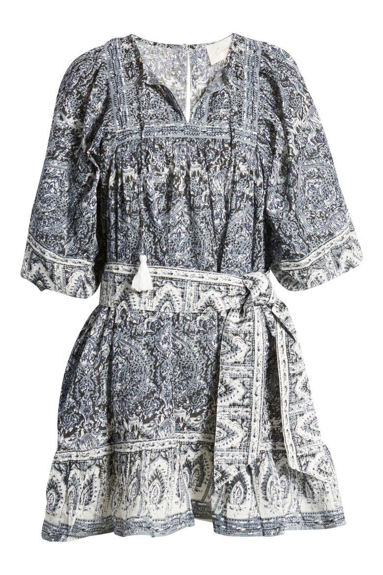 Magdalena Organic Cotton Minidress, Alternate, color, RISHI BLOCK PRINT