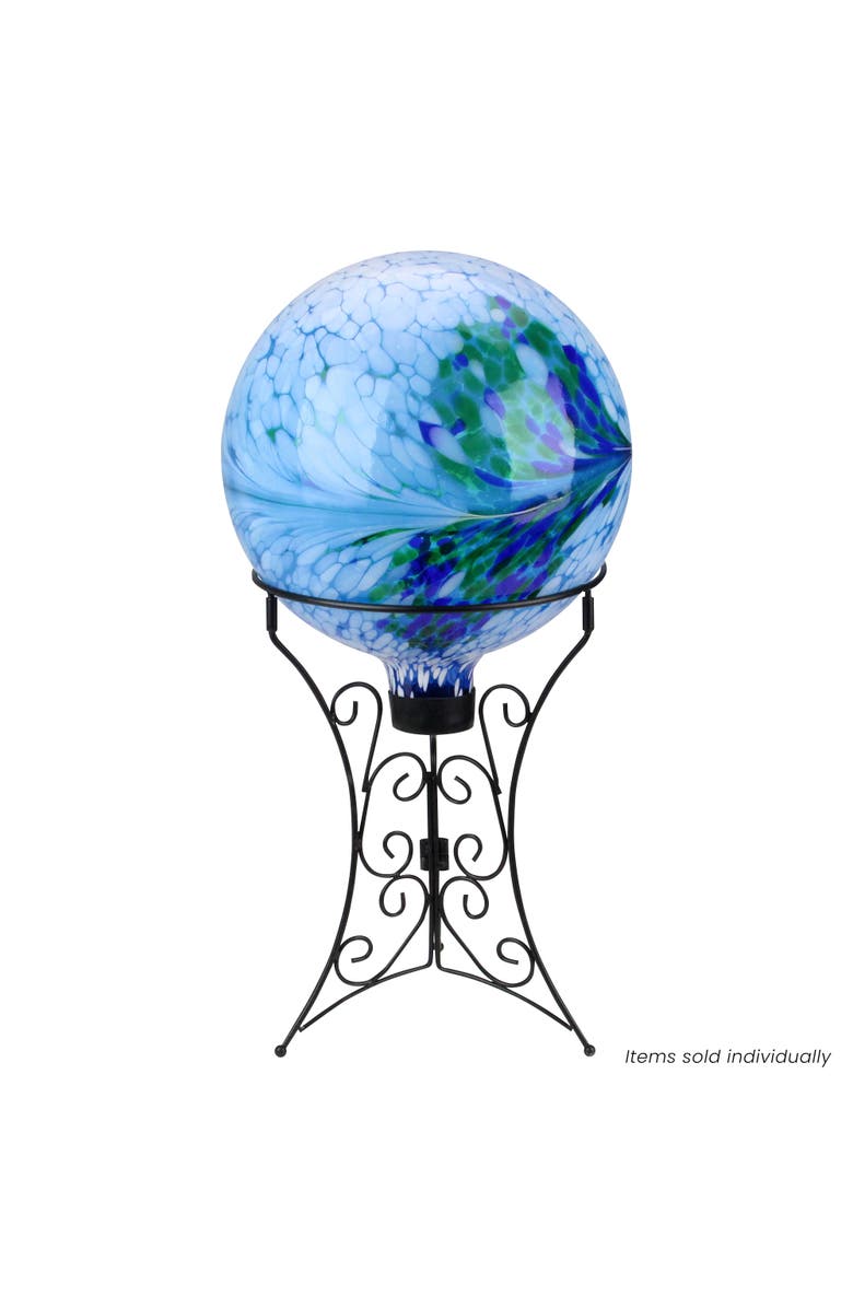 Northlight 11.25" Black Ornate Standing Outdoor Garden Gazing Ball Stand, Alternate, color, Black