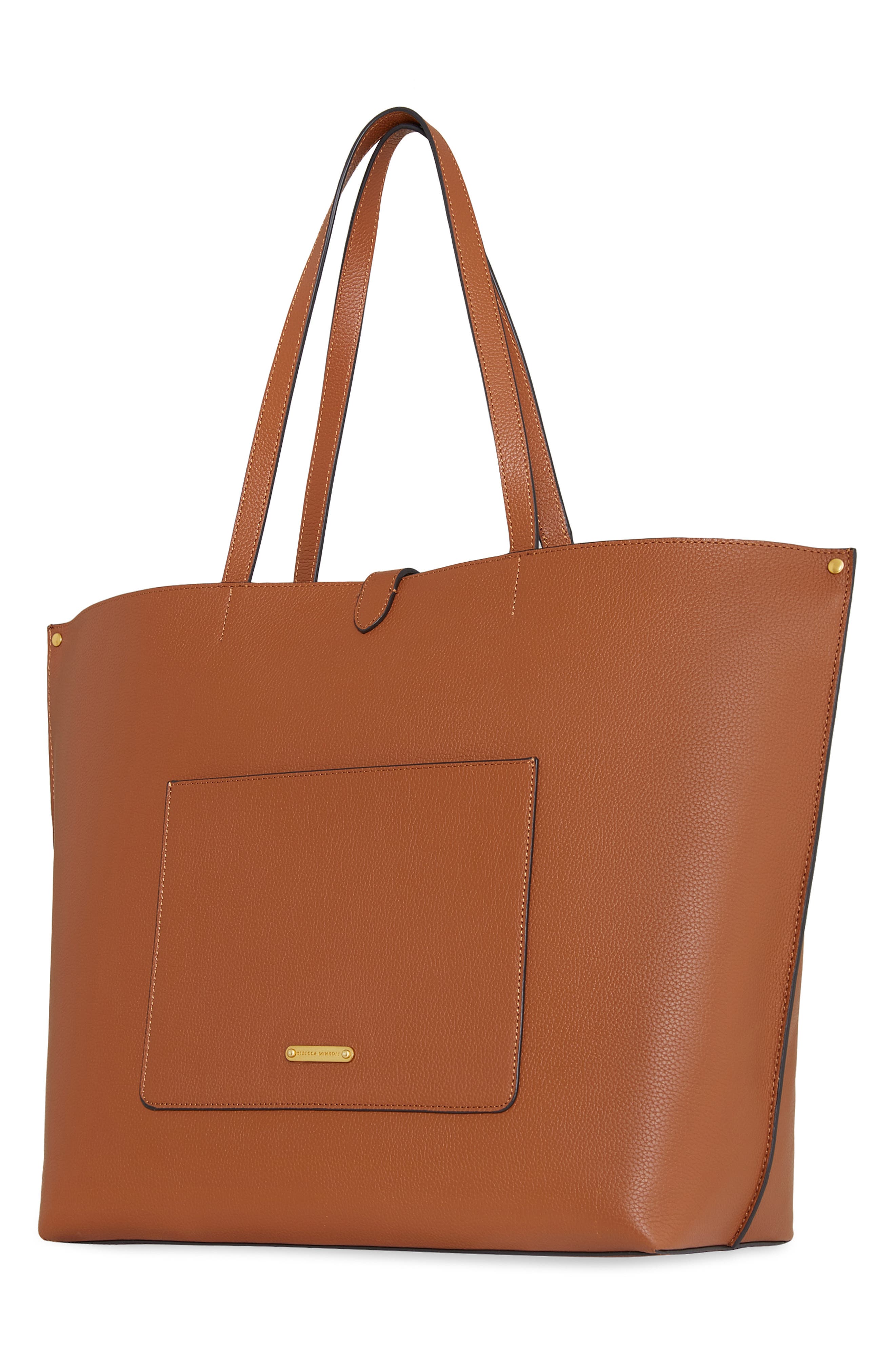 Large Megan Leather Tote, Alternate, color, CARAMELLO