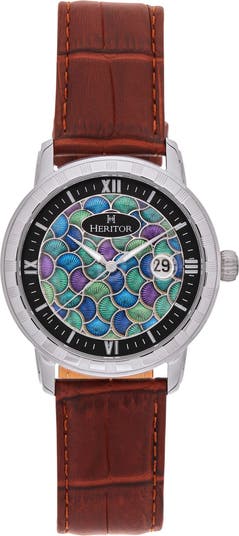 Protégé Leather-Band Watch w/Date