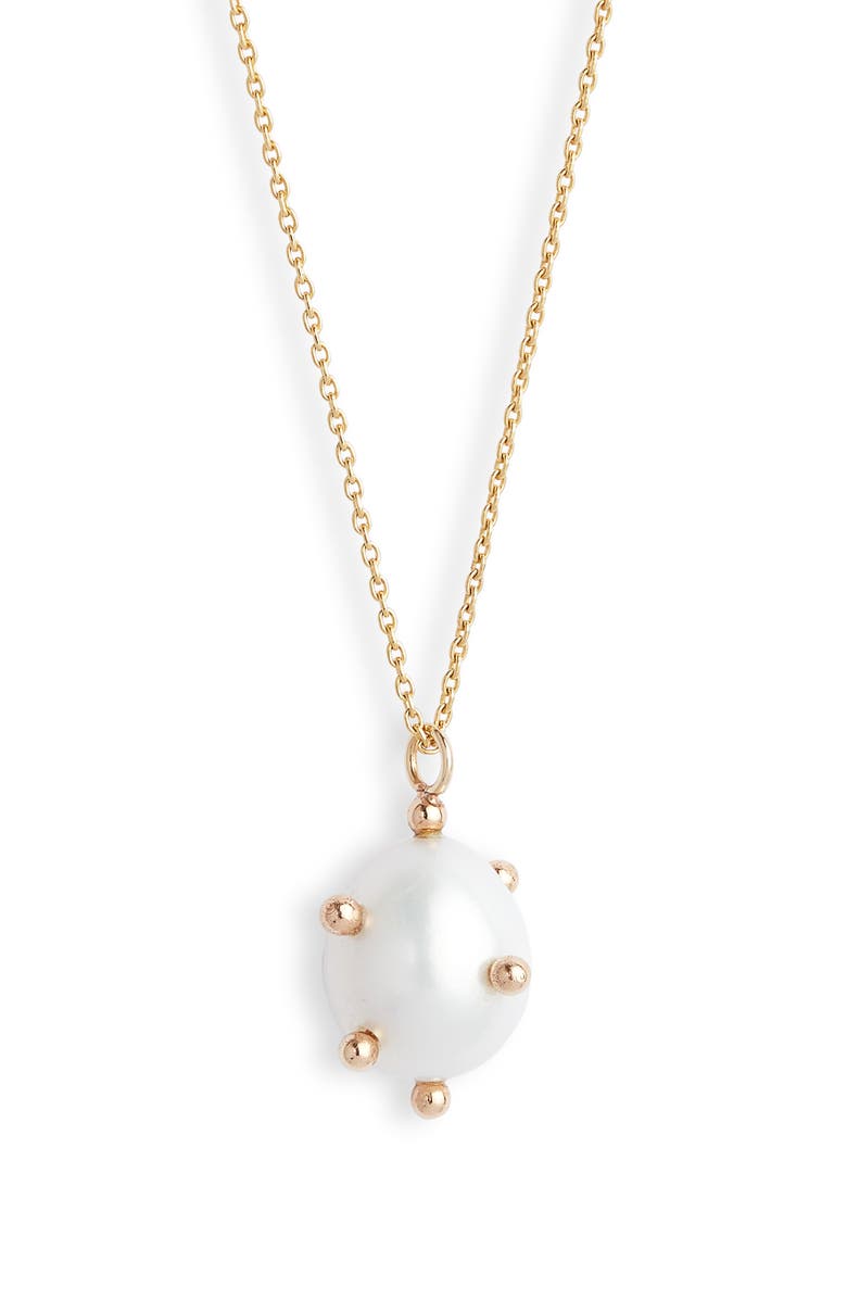 Poppy Finch Bubble Cultured Pearl Pendant Necklace, Main, color, Gold