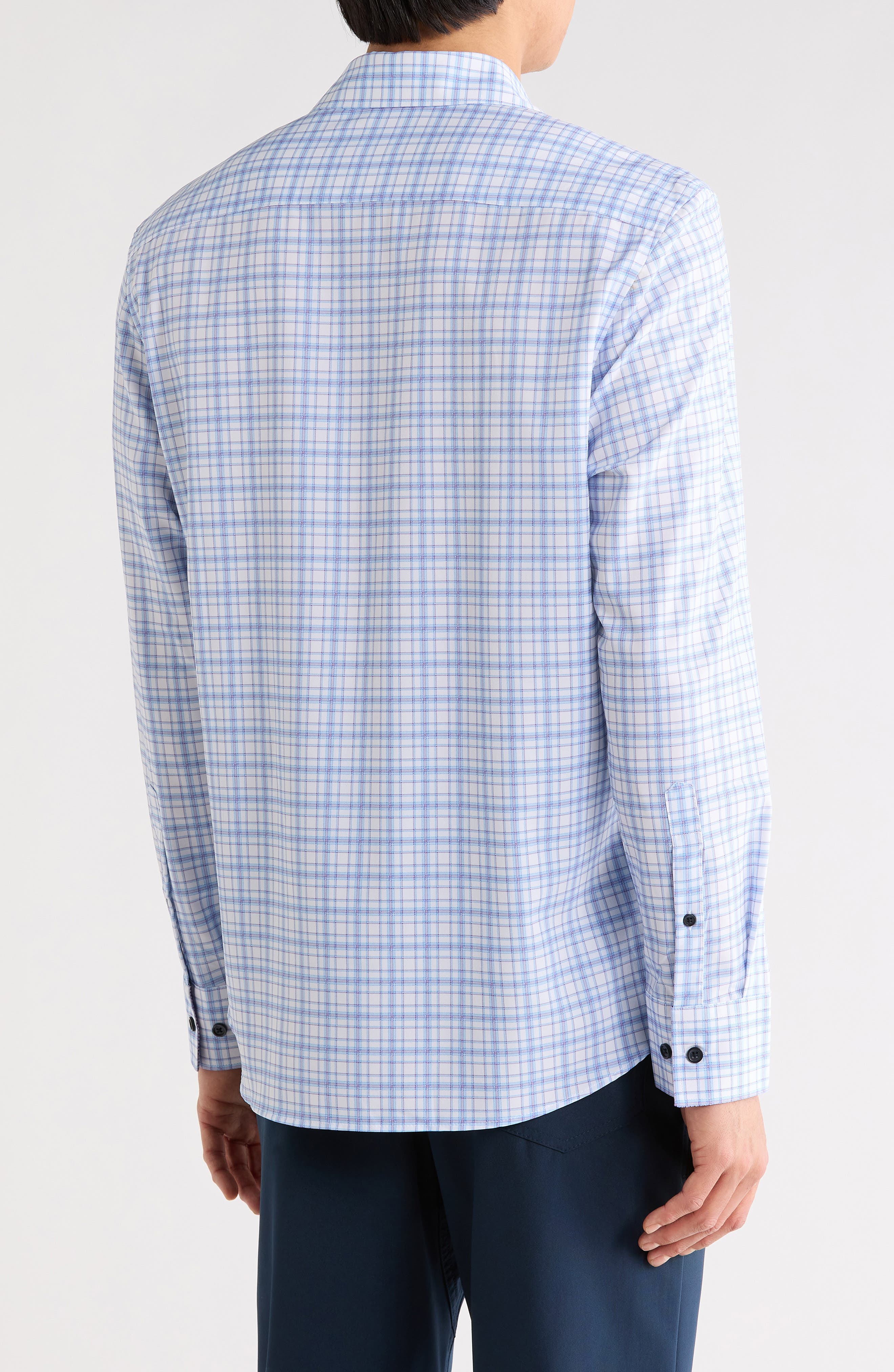 Plaid Stretch Button-Up Shirt - image 2
